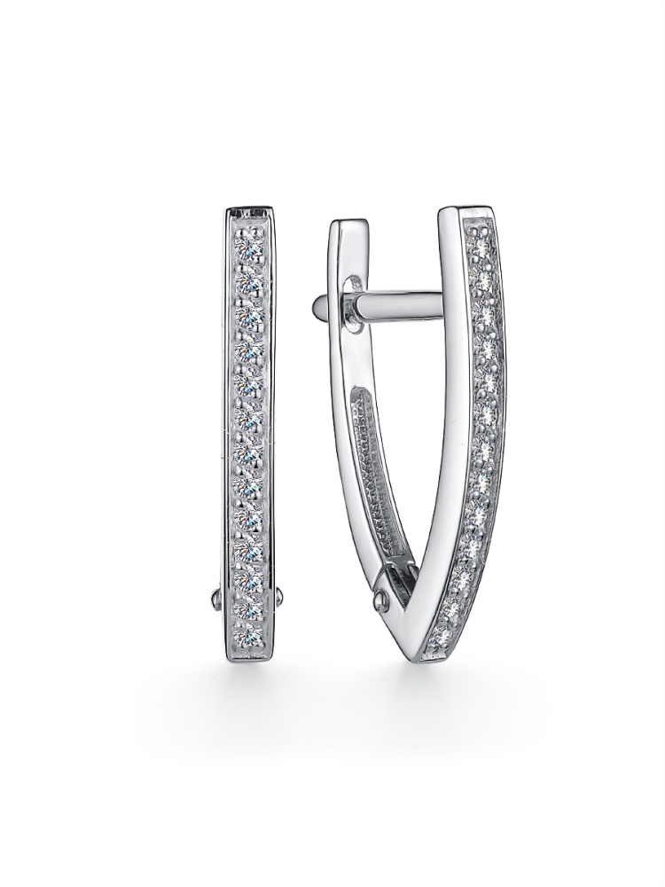 Серьги из серебра с фианитами