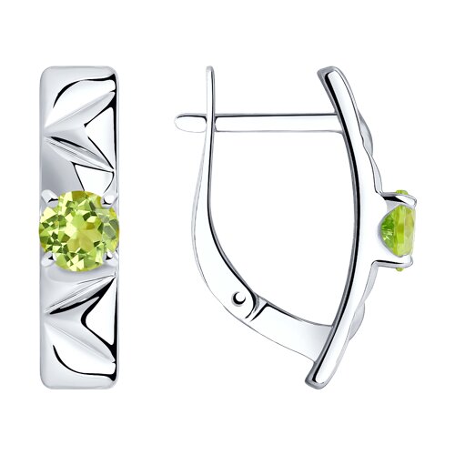 серьги из серебра с хризолитами