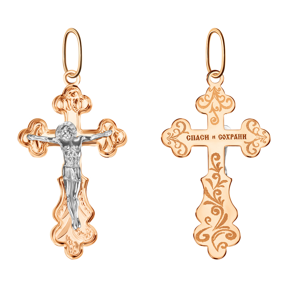 Крест из комбинированного золота