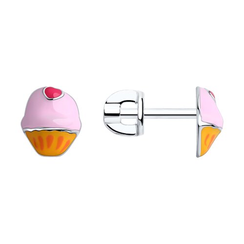 серьги из серебра с эмалью