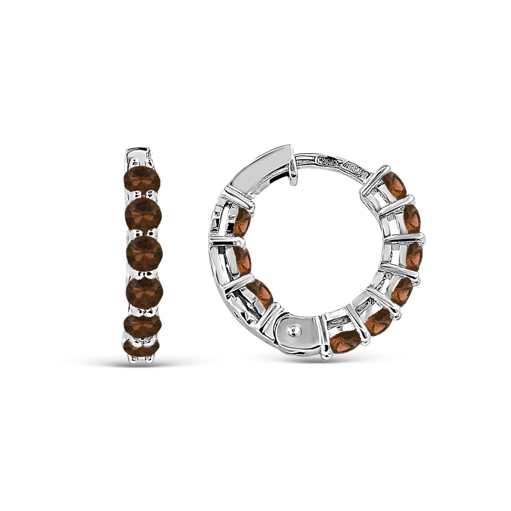 Серьги из серебра с фианитами