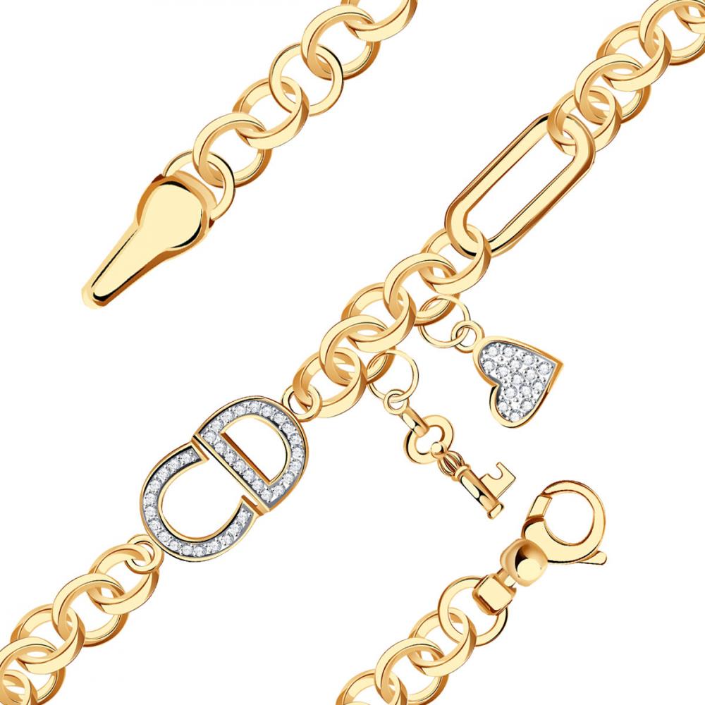 Колье из золота с фианитом