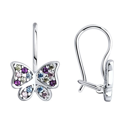 серьги из серебра с фианитами