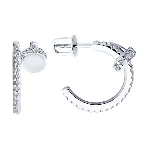 серьги из серебра с фианитами