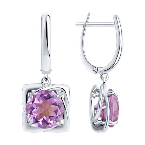 серьги из серебра с аметистами