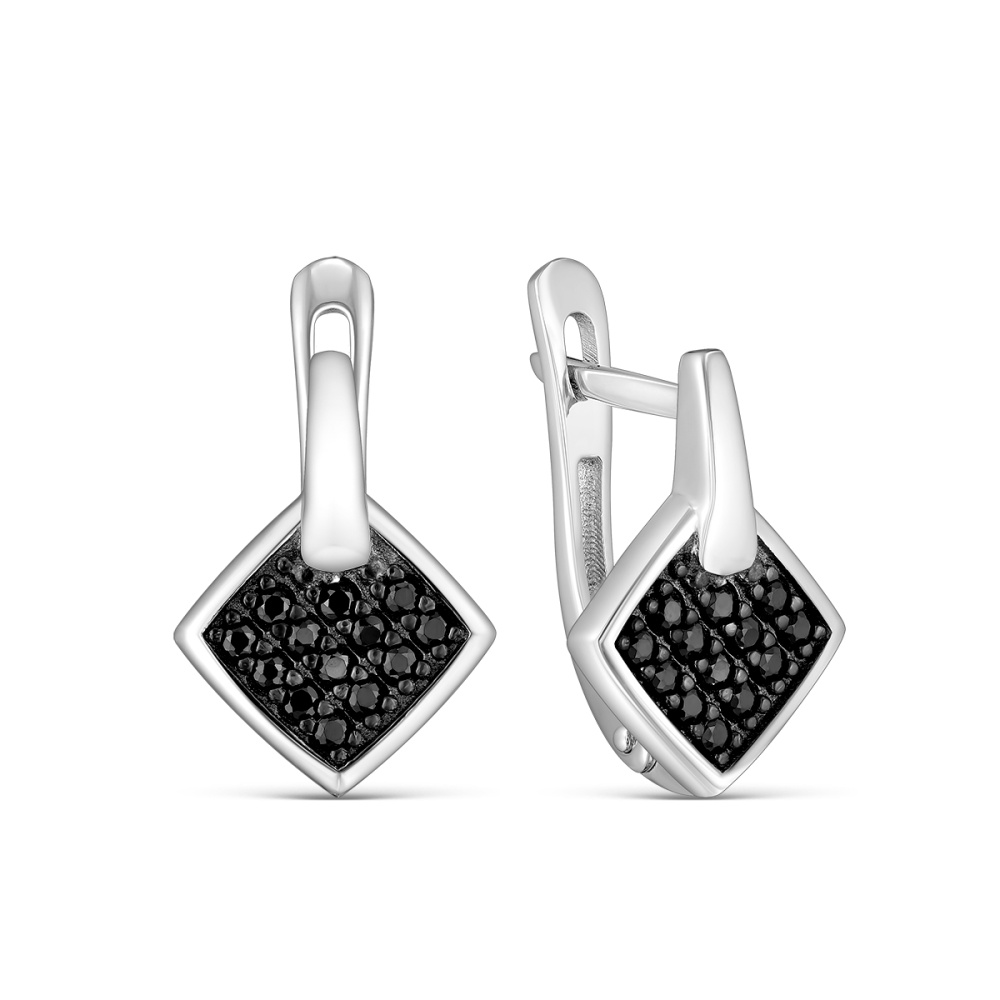 Серьги из серебра с шпинелью