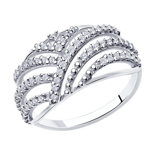 Кольцо из серебра с фианитами