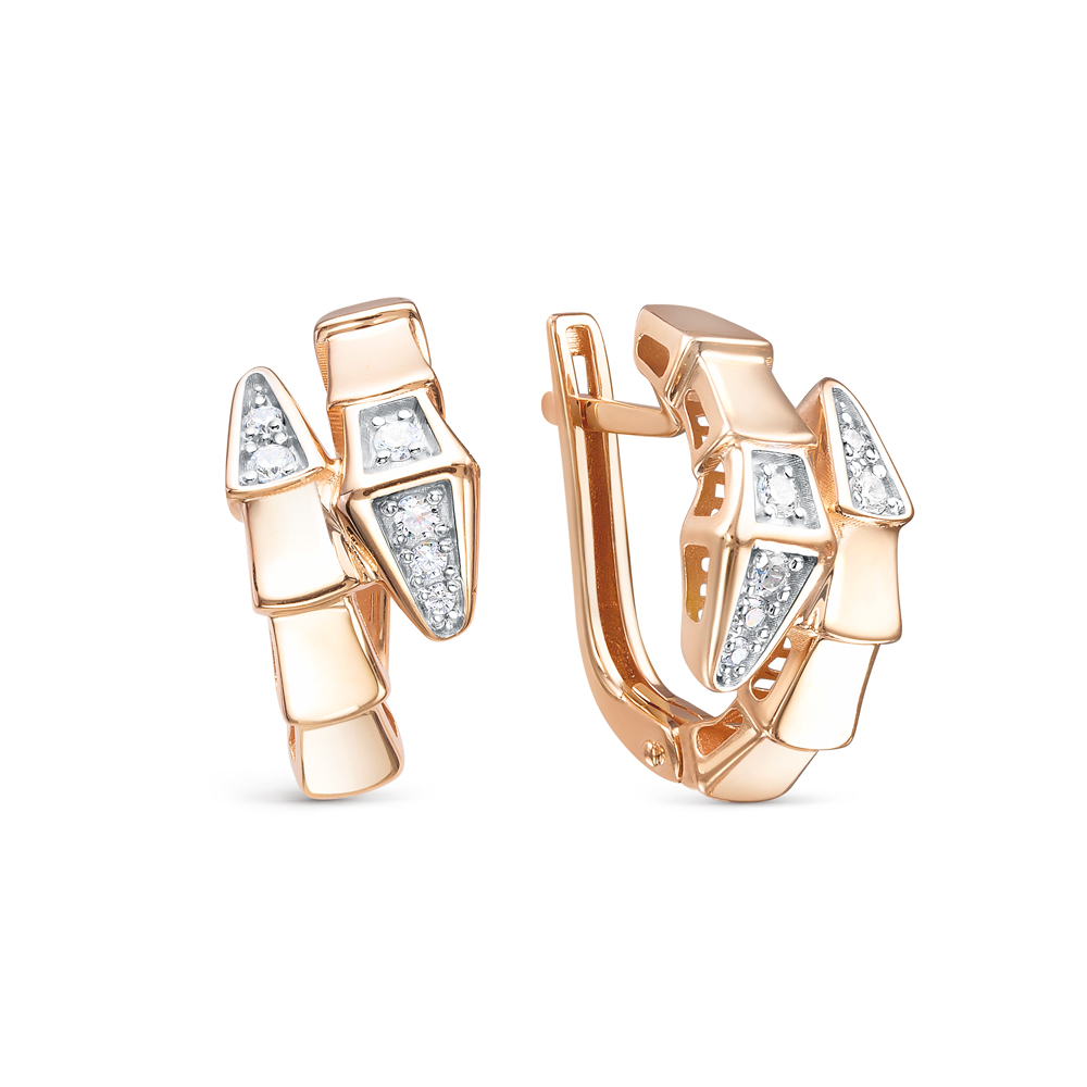 Серьги из золота с фианитами