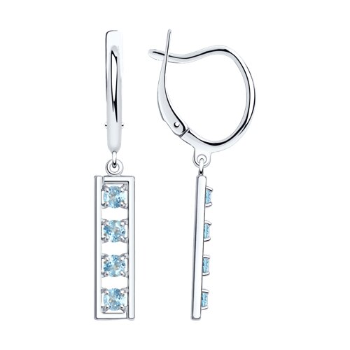 серьги из серебра с топазами