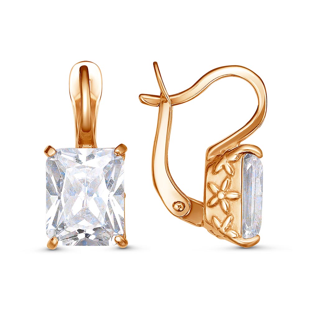 Серьги из серебра с фианитами