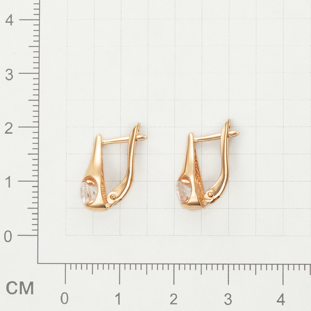 Серьги из золота с фианитами