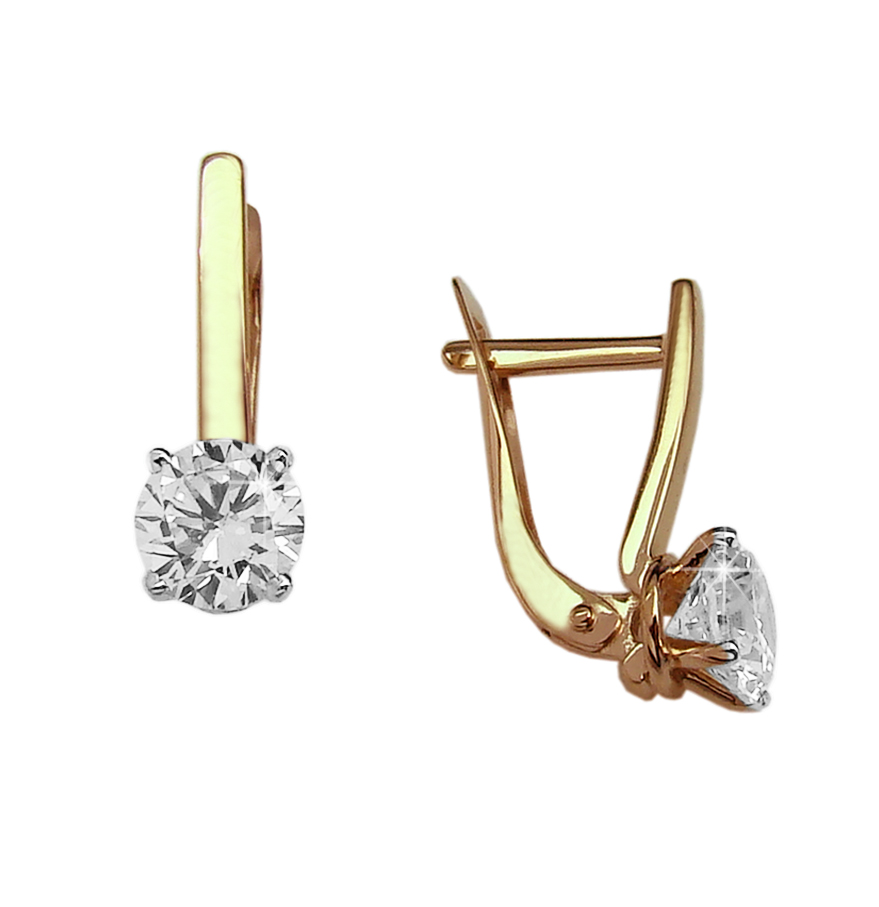 Серьги из серебра с фианитами