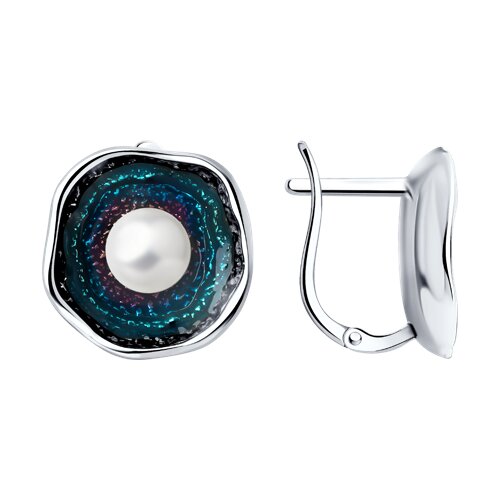 серьги из серебра с жемчугом