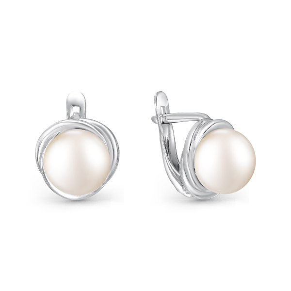 Серьги из серебра с жемчугом 