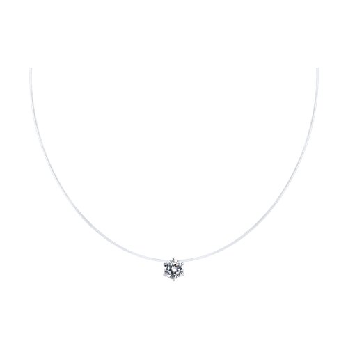 колье из серебра с фианитом