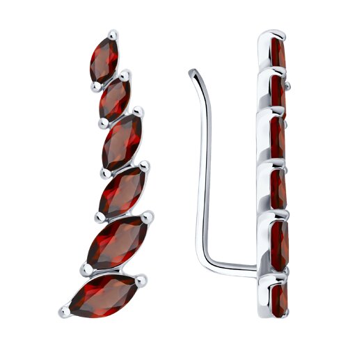 серьги из серебра с гранатами