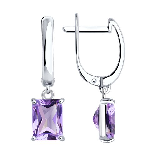 серьги из серебра с аметистами