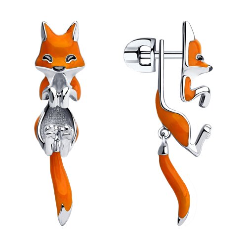 серьги из серебра с эмалью