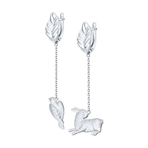 Серьги из серебра с фианитами