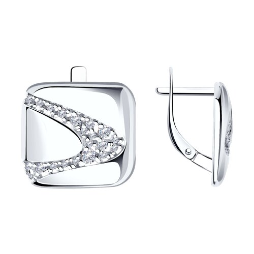 серьги из серебра с фианитами