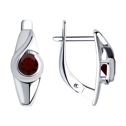 серьги из серебра с гранатами