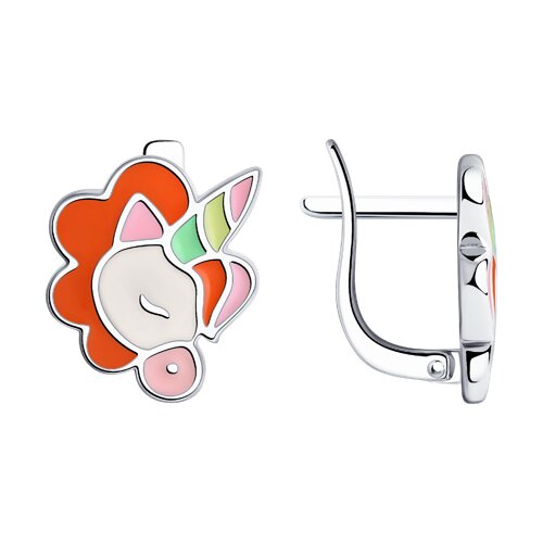 серьги из серебра с эмалью