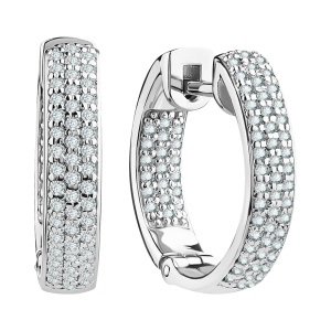 Серьги из серебра с фианитами