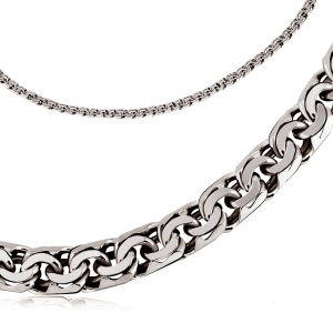 Цепь из серебра с чернением плетение "Бисмарк"