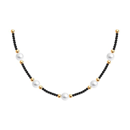 колье золотое пробы 585 с жемчугом