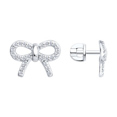 серьги из серебра с фианитами
