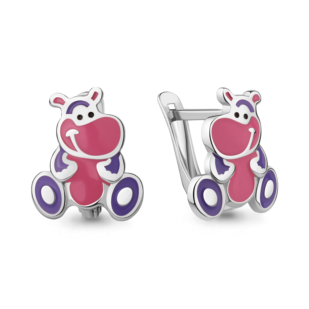 Серьги из серебра с эмалью