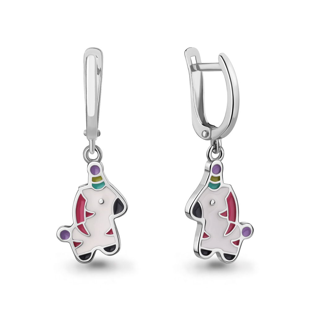 Серьги из серебра с эмалью