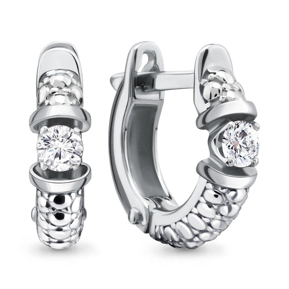 Серьги из серебра с фианитами