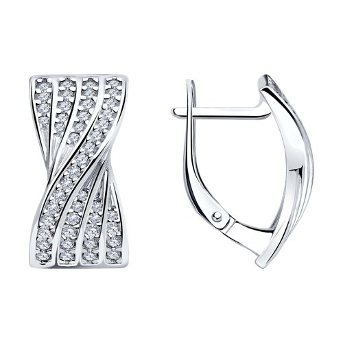 серьги из серебра с фианитами