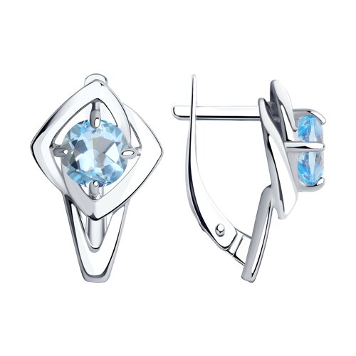 серьги из серебра с топазами