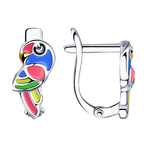 серьги из  серебра с эмалью