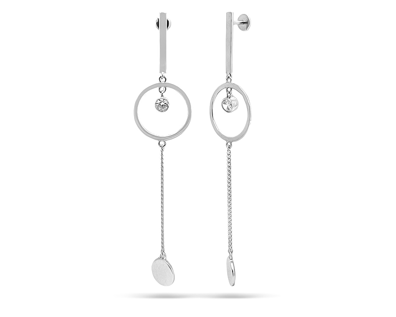 Серьги из серебра с цирконом