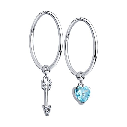 серьги из серебра с фианитами