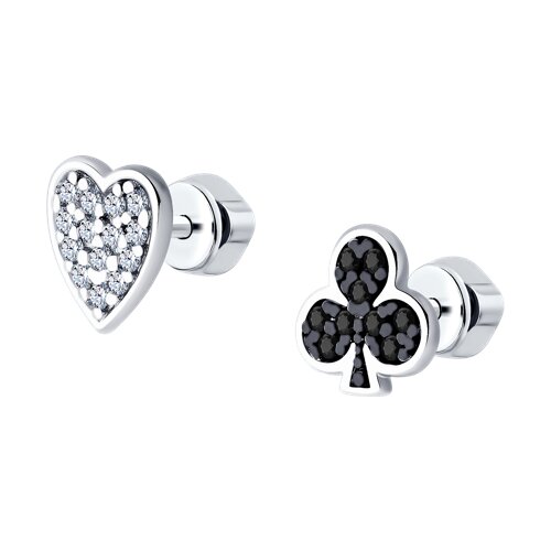серьги из серебра с фианитами