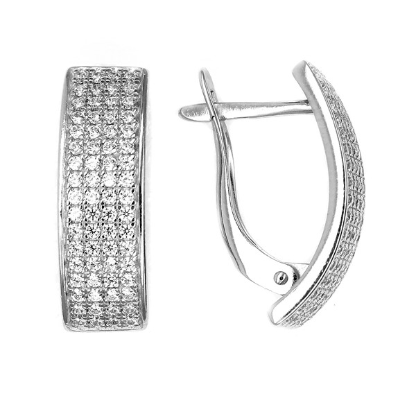 Серьги из серебра с фианитами