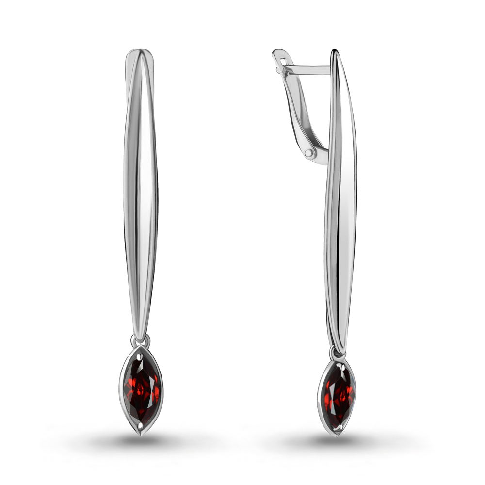 Серьги из серебра с гранатами