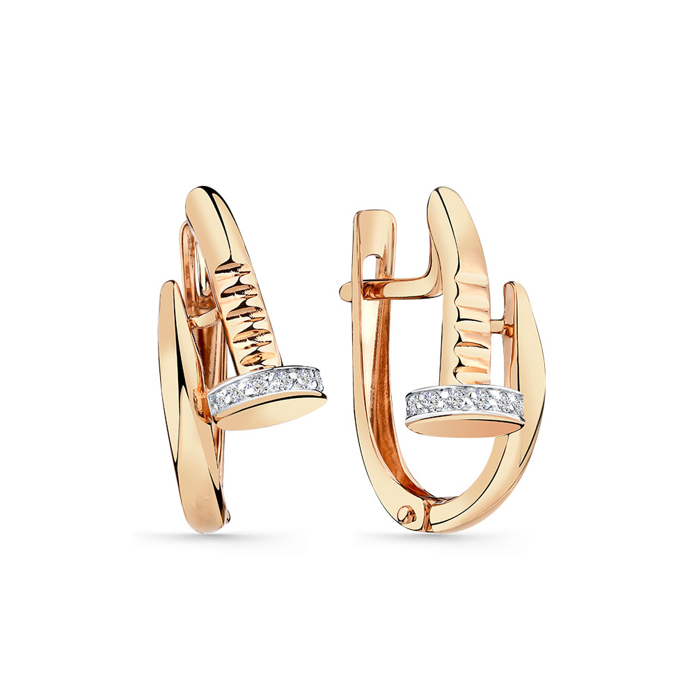 Серьги из золота с фианитами