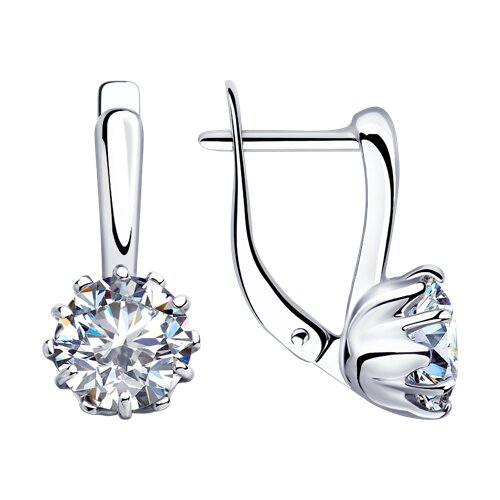 серьги из серебра с фианитами