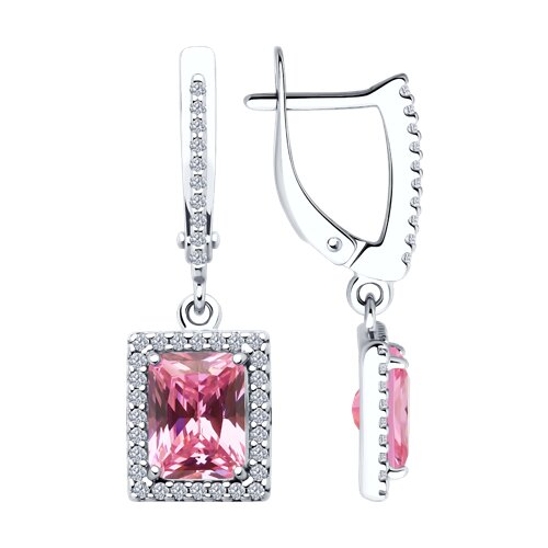 серьги из серебра с фианитами