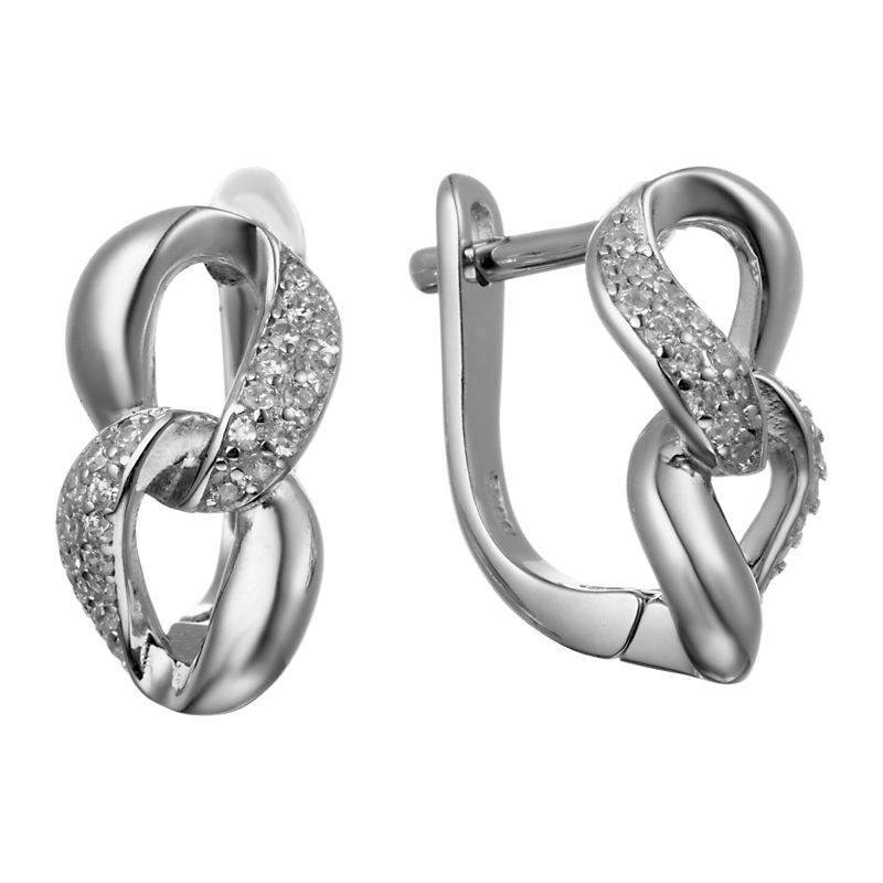 Серьги из серебра с цирконами