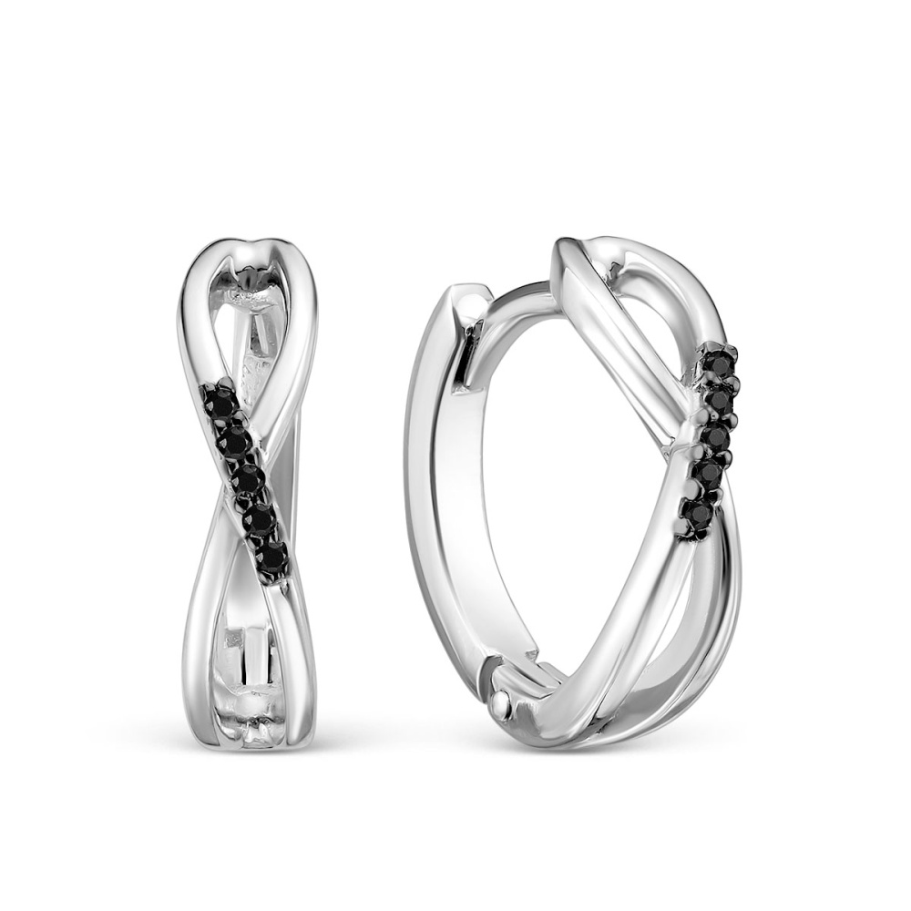 Серьги из серебра с фианитами