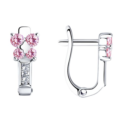 серьги из серебра с фианитами