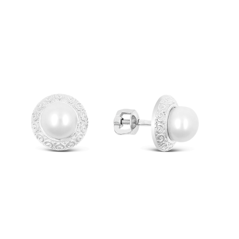 Серьги из серебра с жемчугом 