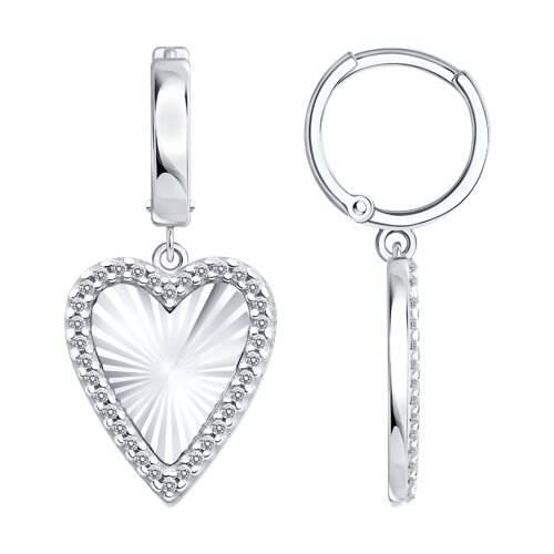 серьги из серебра с фианитами