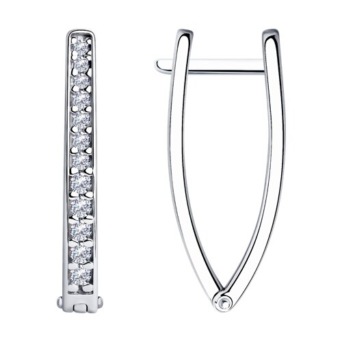 серьги из серебра с фианитами